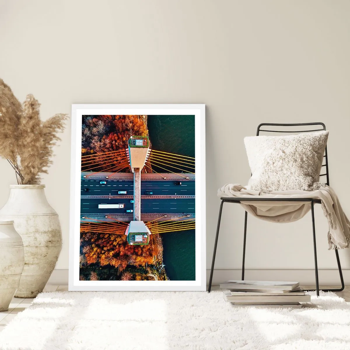 Plakat w białej ramie - ZA wodami, za lasami - 50x70 cm