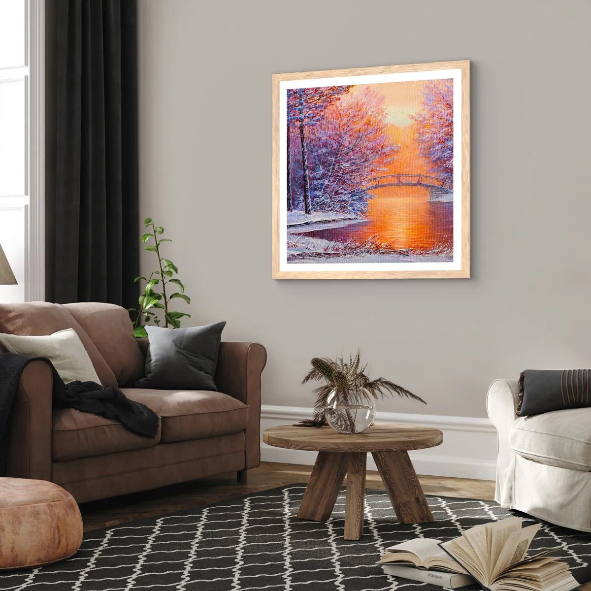 Plakat w ramie jasny dąb - Spotkajmy się tu - 50x50 cm