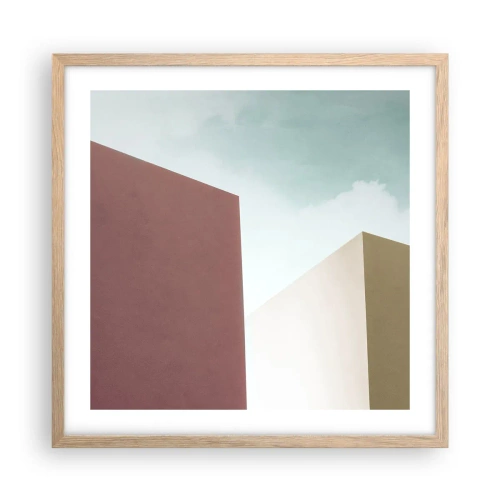 Plakat w ramie jasny dąb - Geometria słonecznego lata - 50x50 cm
