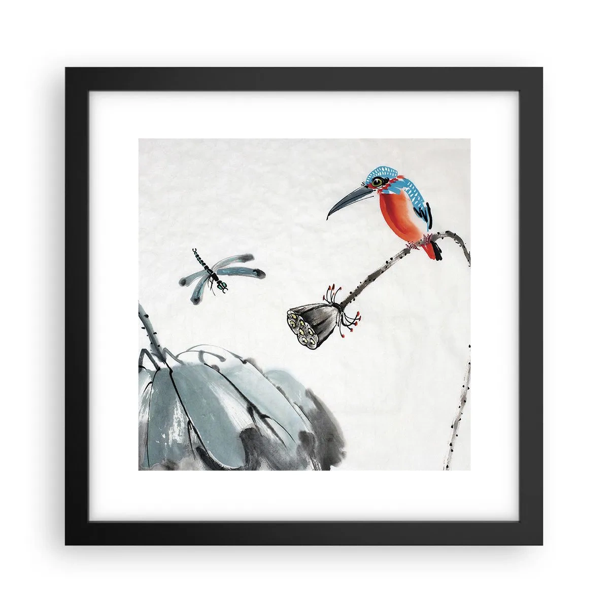 Plakat w czarnej ramie - Życie łąki - 30x30 cm