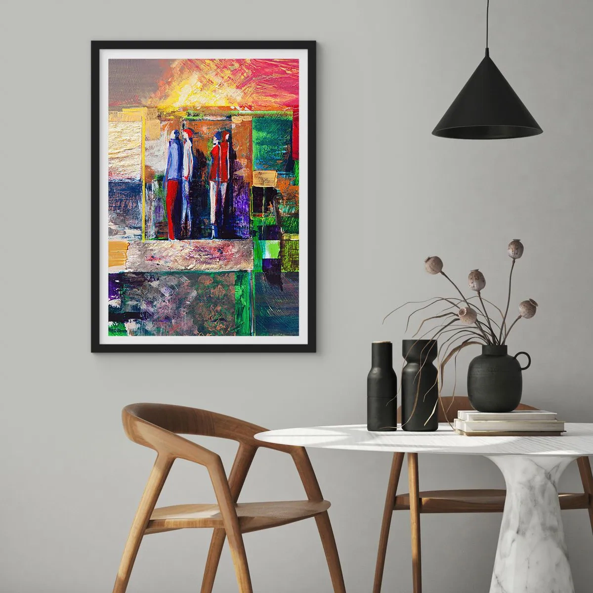 Plakat w czarnej ramie - Relacje i emocje - 40x50 cm