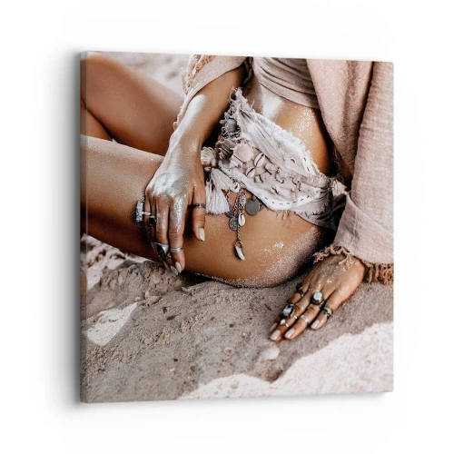 Obraz na płótnie - Wyrzucona przez fale? - 30x30 cm