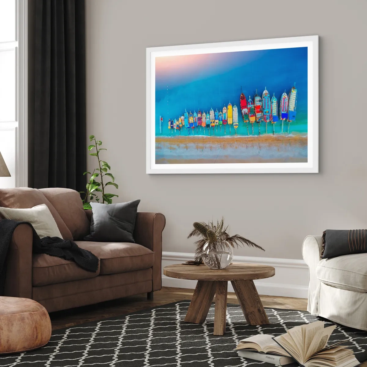 Plakat w białej ramie - Z lotu ptaka - 70x50 cm