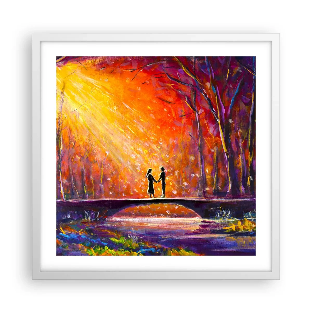 Plakat w białej ramie - Niebo ich też kocha - 50x50 cm