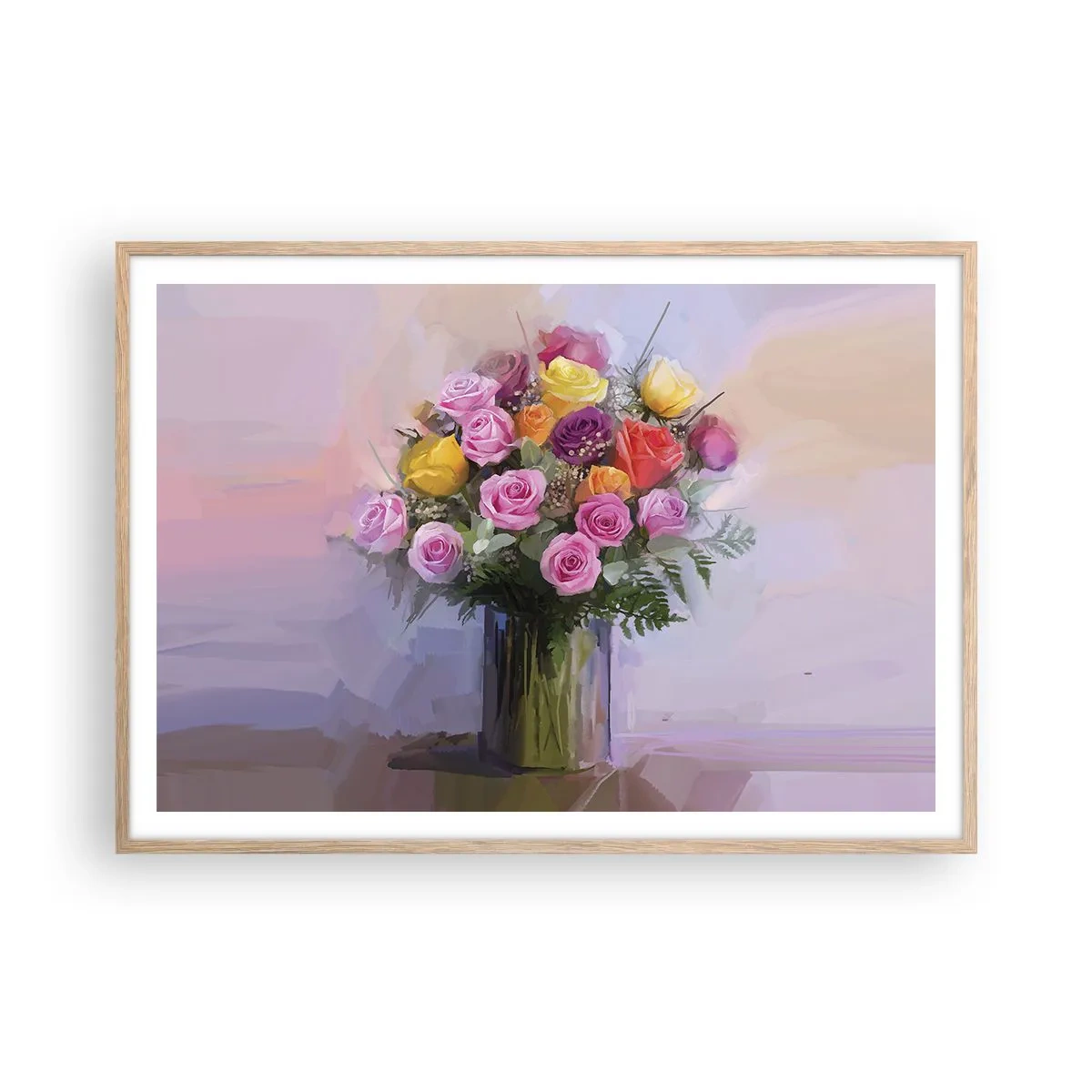 Plakat w ramie jasny dąb - Zatrzymane piękno - 100x70 cm