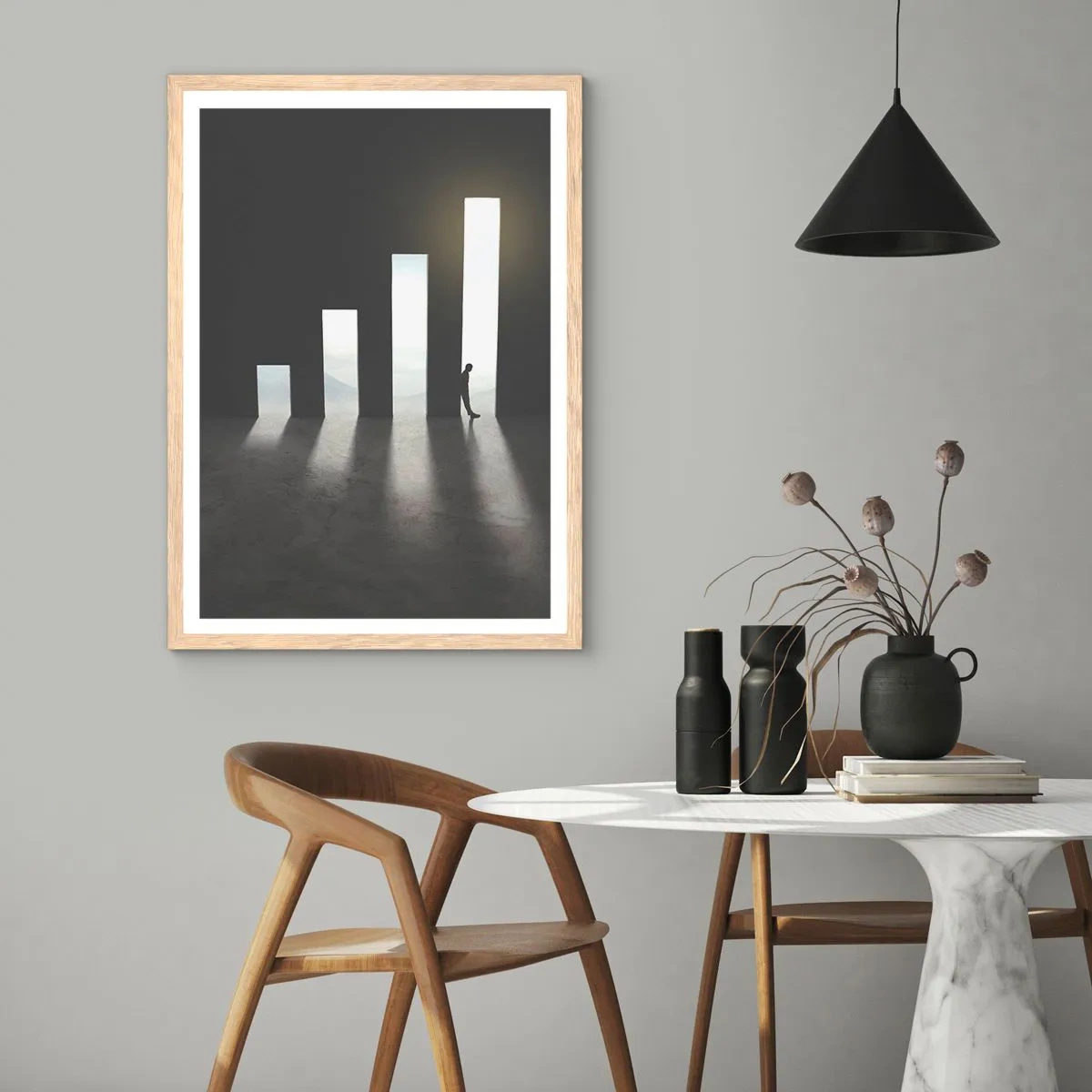 Plakat w ramie jasny dąb - Sukces – impresja - 50x70 cm