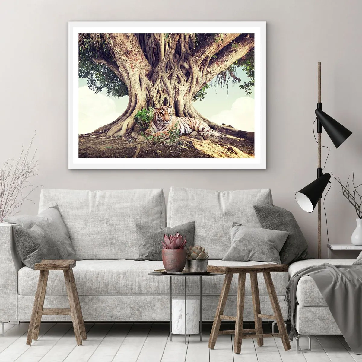 Plakat w białej ramie - Widok z Księgi Rodzaju - 100x70 cm