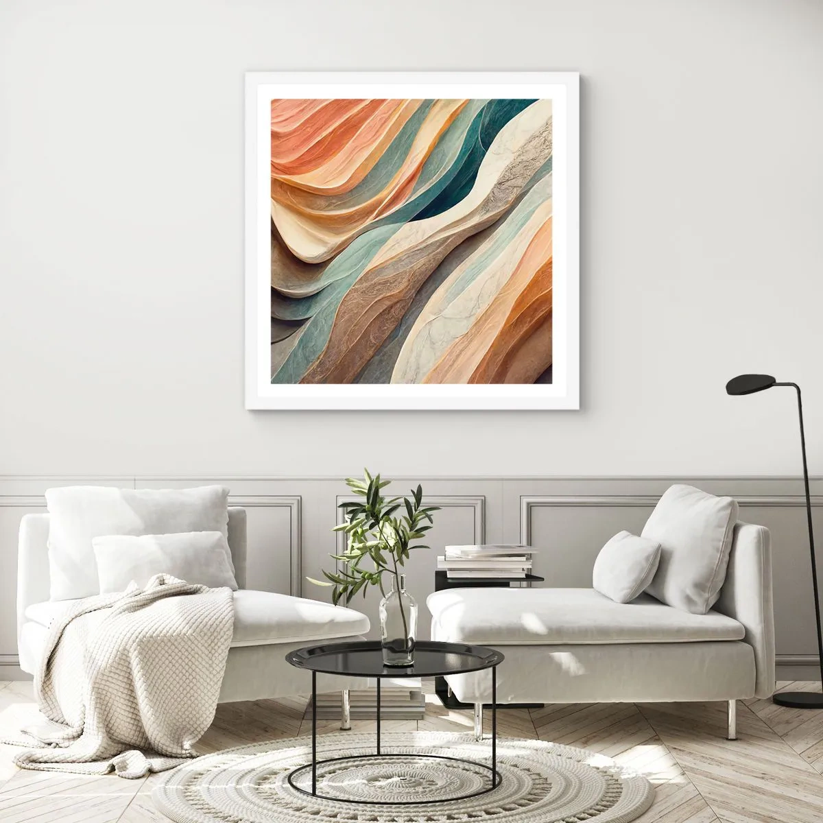 Plakat w białej ramie - Chwila przed zmianą - 60x60 cm