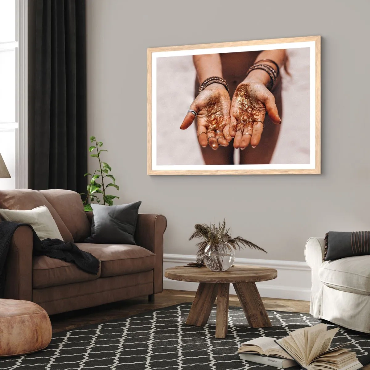 Plakat w ramie jasny dąb - Dar dla ciebie - 70x50 cm