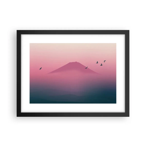 Plakat w czarnej ramie - Wędrowcy ponad chmurami - 40x30 cm