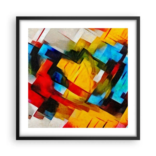 Plakat w czarnej ramie - Różnobarwny przekładaniec - 50x50 cm