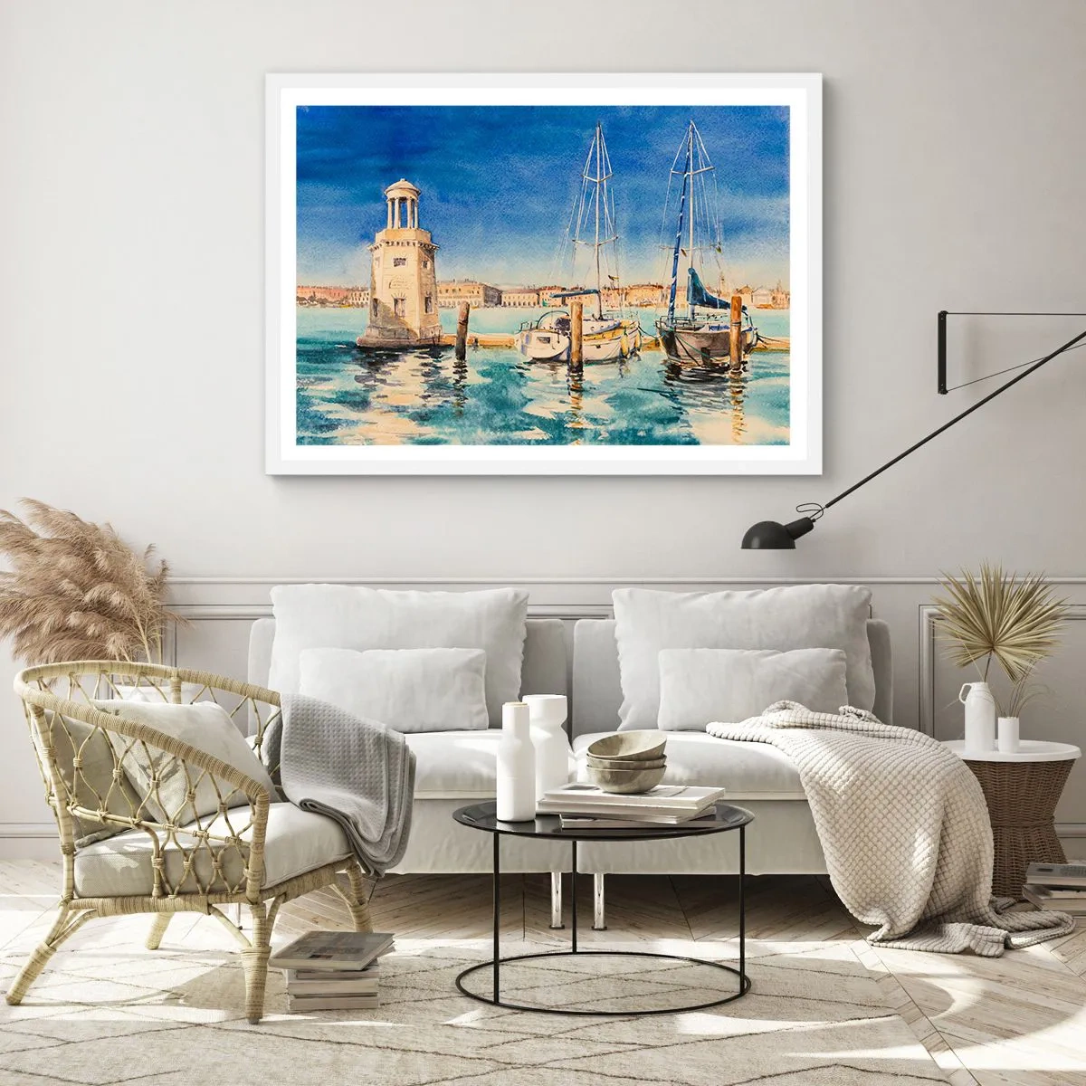 Plakat w białej ramie - Słoneczna laguna - 40x30 cm