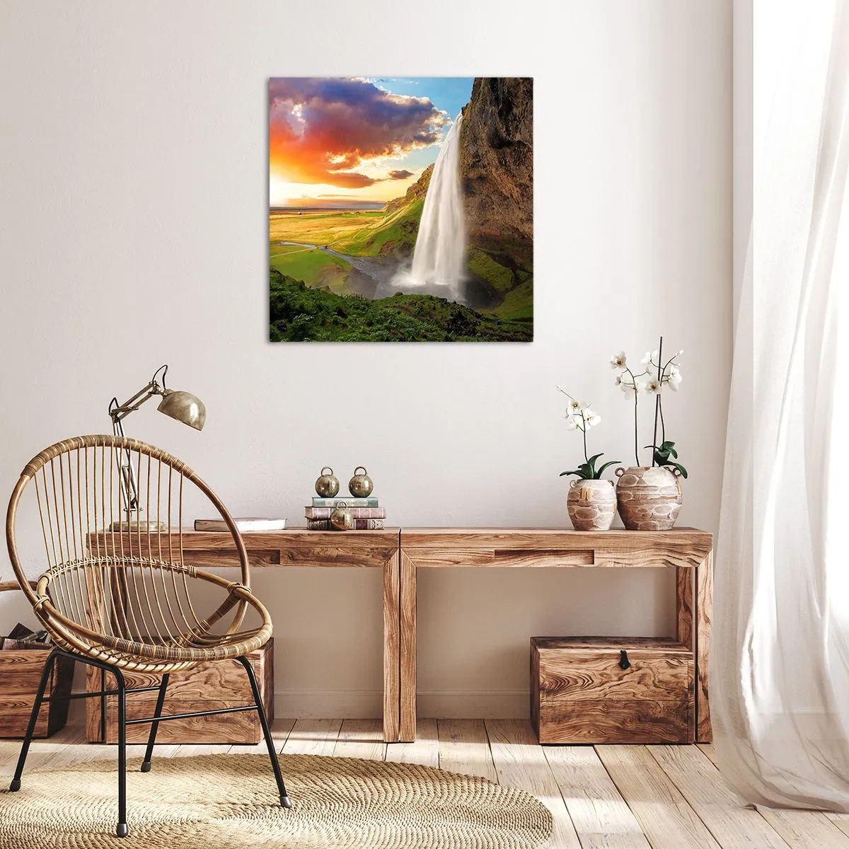 Obraz na płótnie - Pełnia islandzkiego lata - 60x60 cm