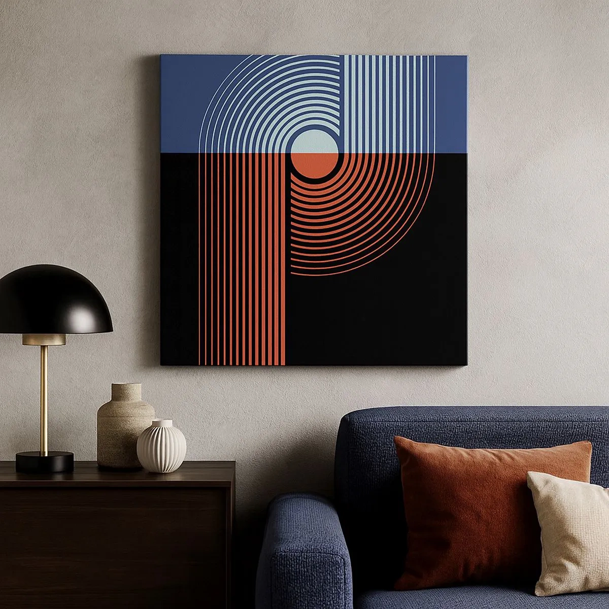 Obraz na płótnie - W geometrycznym uścisku - 30x30 cm