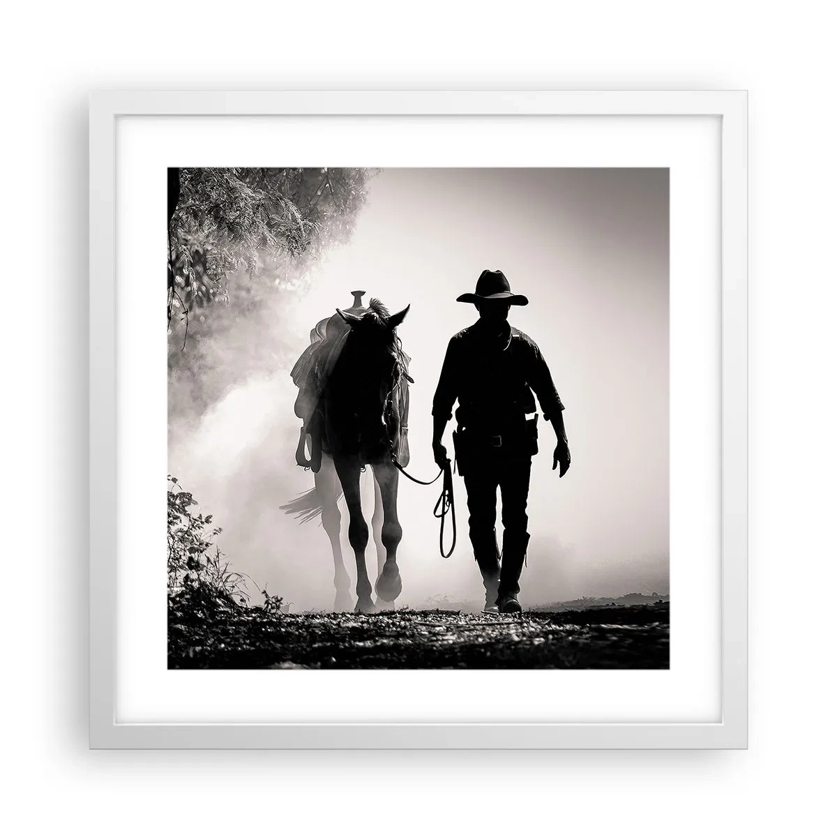 Plakat w białej ramie - Teksański poranek - 40x40 cm