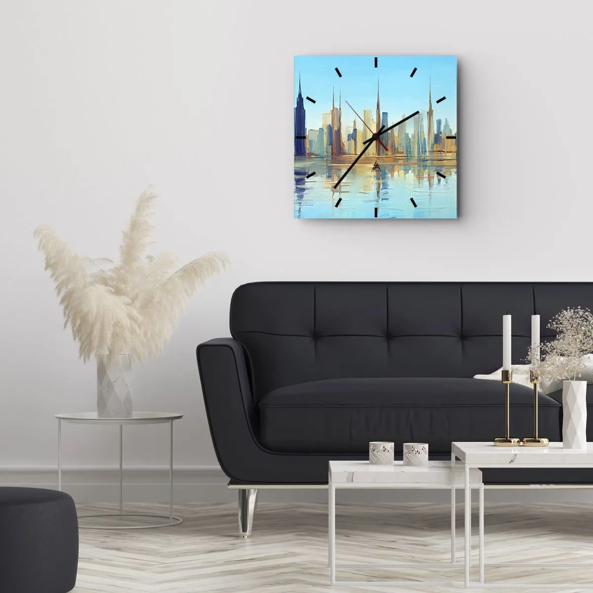 Zegar ścienny - Słoneczna metropolia - 40x40 cm