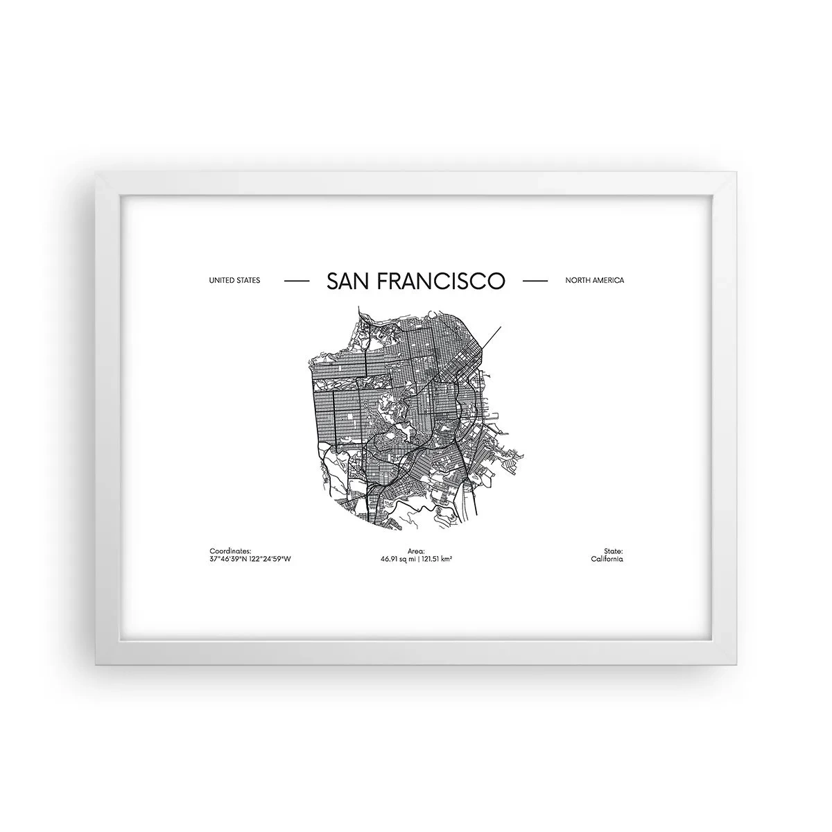 Plakat w białej ramie - Anatomia San Francisco - 40x30 cm