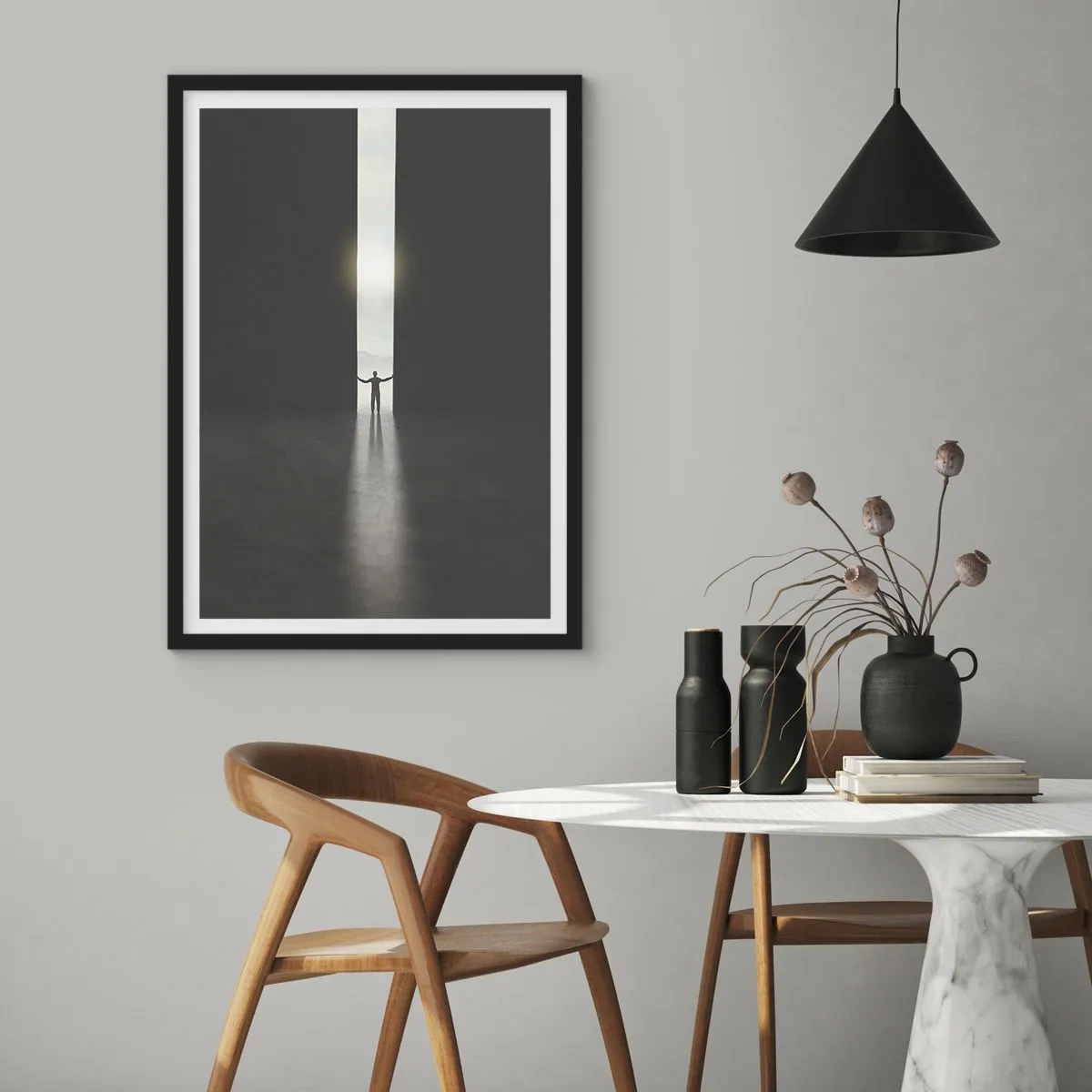 Plakat w czarnej ramie - Krok do jasnej przyszłości - 30x40 cm