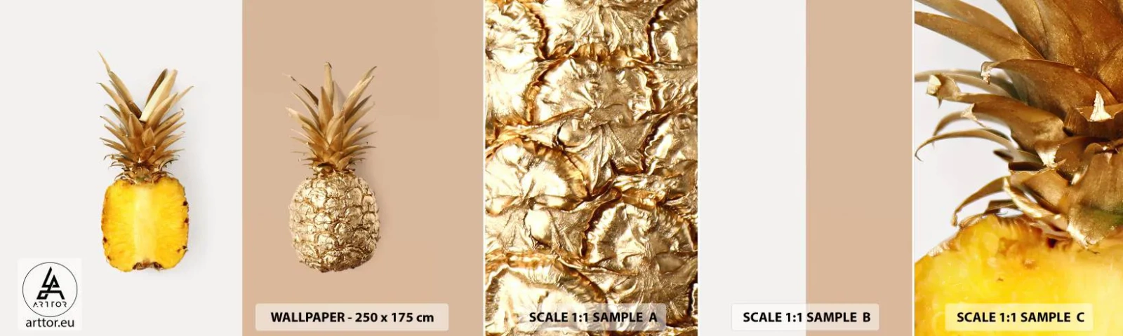 Fototapeta Próbka Standard Eco - Ananas dla nas - Ananas, Owoce, Deser - 100x30 cm