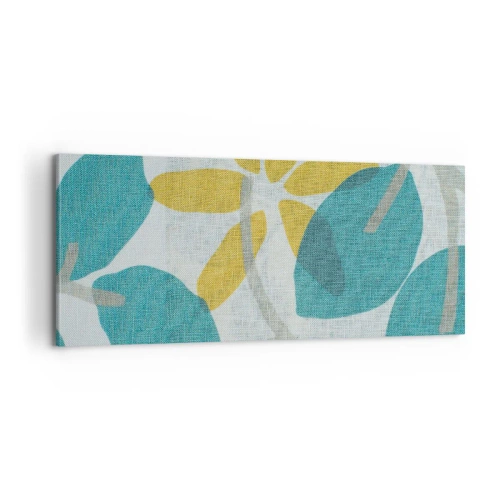 Obraz na płótnie - Wśród lazurowych liści - 100x40 cm