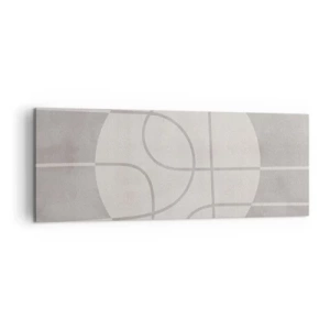 Obraz na płótnie - Geometryczny wzór w odcieniach szarości i bieli - 140x50cm - Koliście i na wprost - Nowoczesna dekoracja ścienna do salonu i sypialni ARTTOR