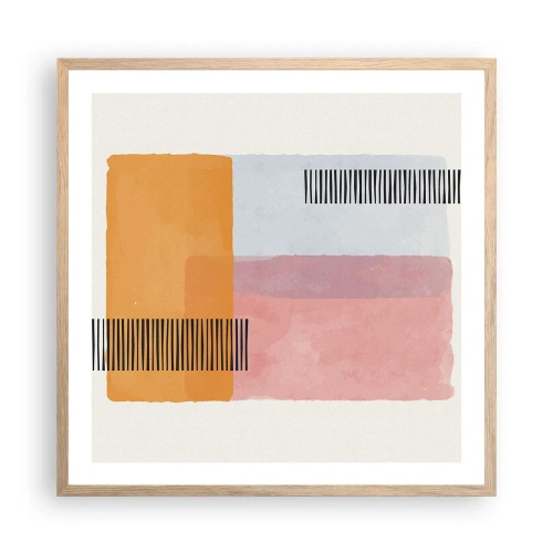 Plakat w ramie jasny dąb - Z kąta w kąt - 60x60 cm