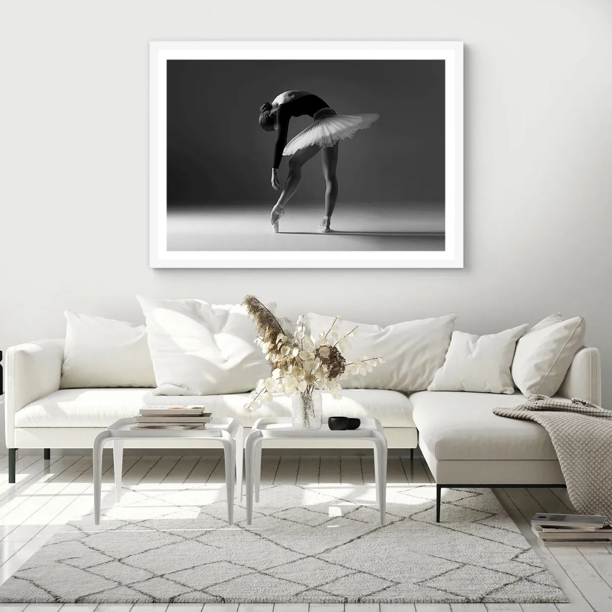 Plakat w białej ramie - Bella balerina - 50x40 cm