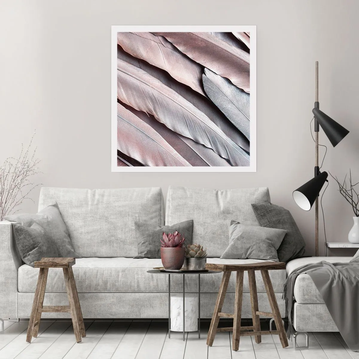 Plakat - W różowej srebrzystości - 30x30 cm