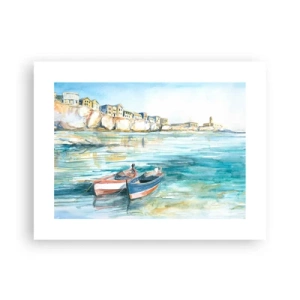 Plakat - Pejzaż w lazurze - 40x30 cm