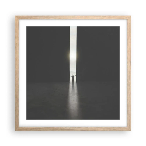 Plakat w ramie jasny dąb - Krok do jasnej przyszłości - 50x50 cm