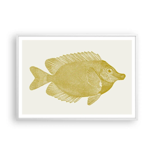 Plakat w białej ramie - Ryba i tyle - 100x70 cm
