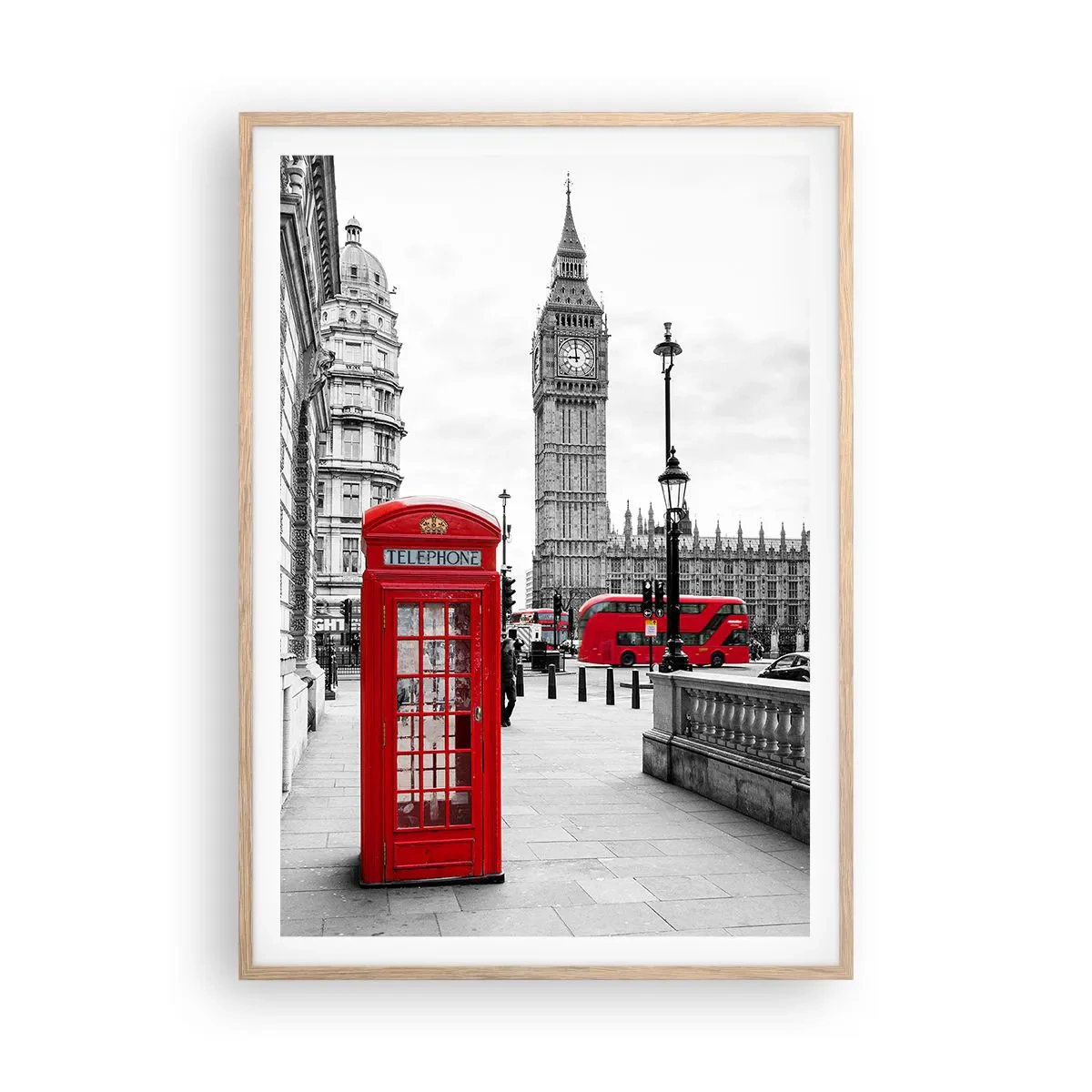 Plakat w ramie jasny dąb - Bez wątpienia Londyn - 70x100 cm