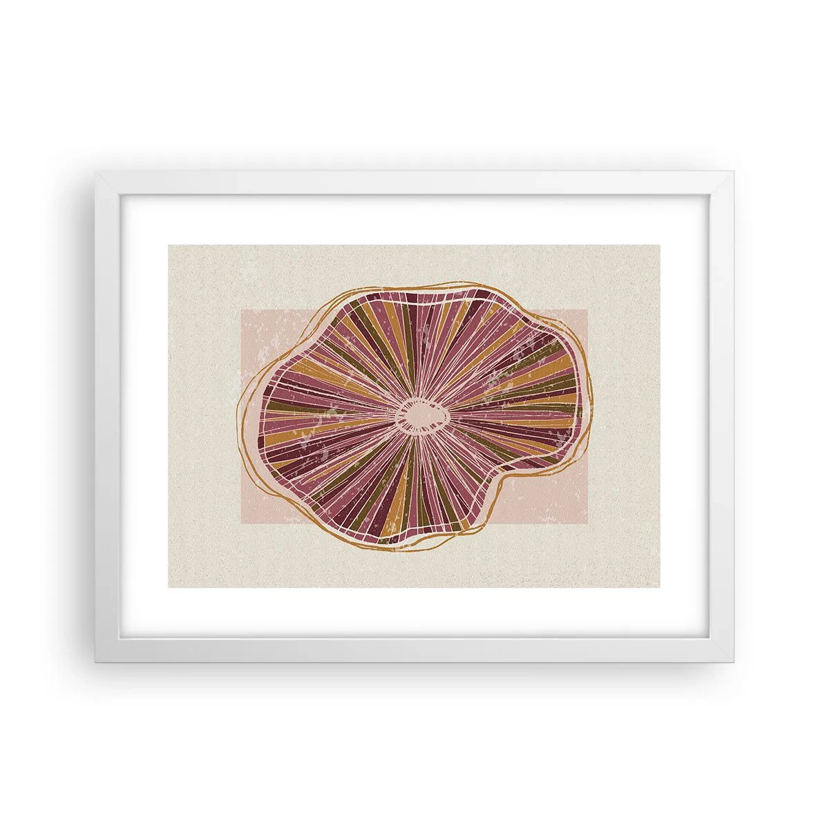 Plakat w białej ramie - Abstrakcja promienista - 40x30 cm