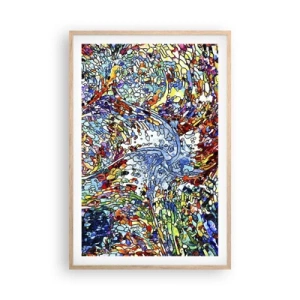 Plakat w ramie jasny dąb - Witraż kroplisty - 61x91 cm