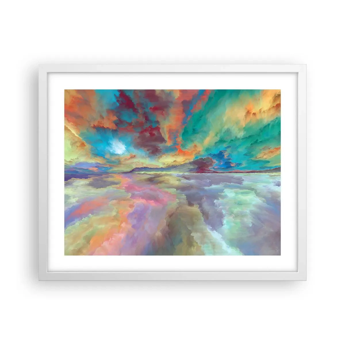 Plakat w białej ramie - Dwa nieba - 50x40 cm