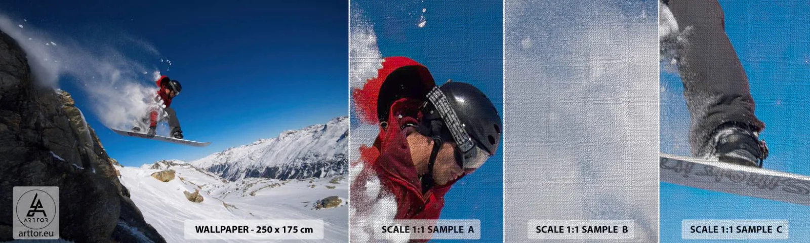 Fototapeta Próbka Premium Canvas - I stałeś się częścią przestrzeni - Krajobraz, Snowboard, Sport - 100x30 cm