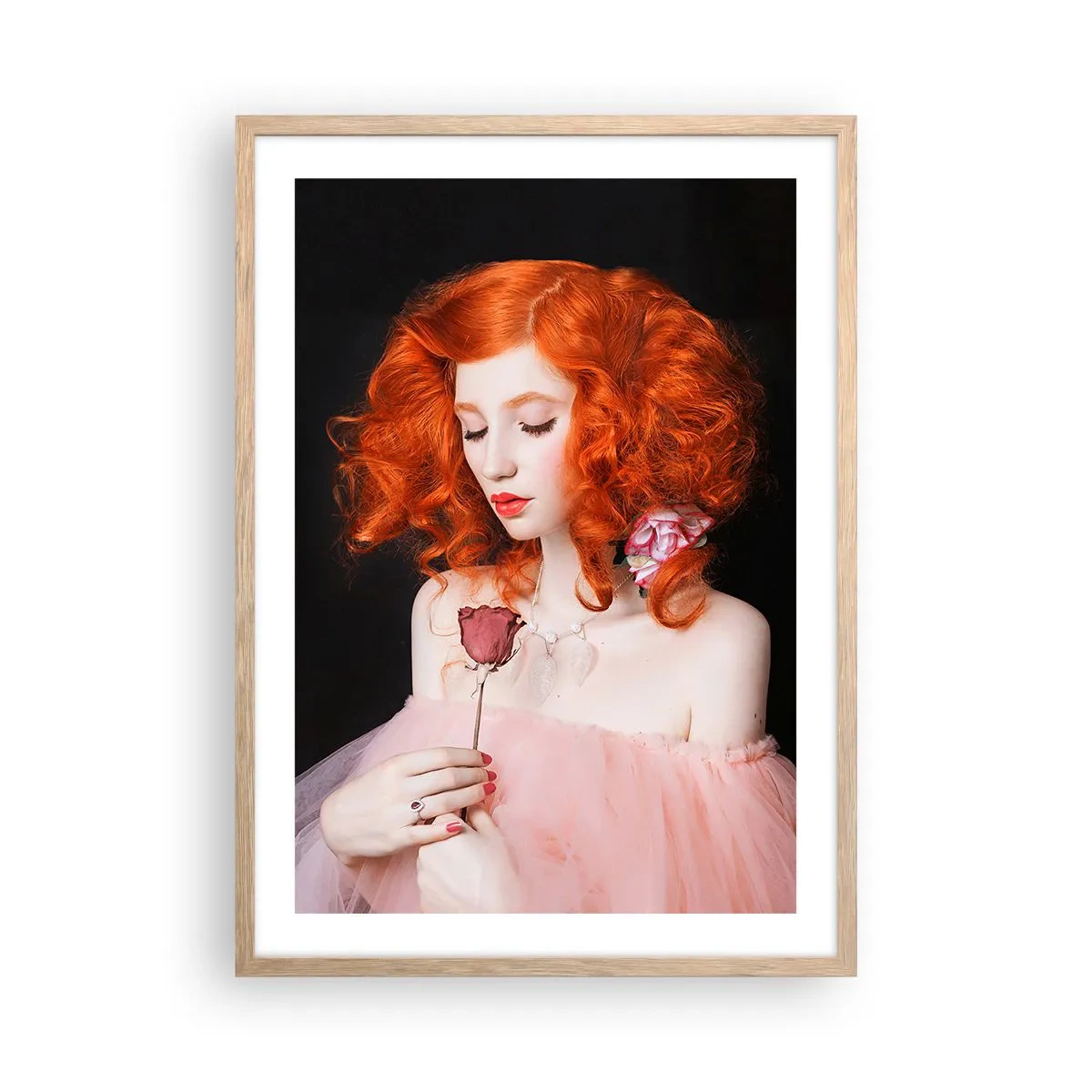 Plakat w ramie jasny dąb - W barokowym stylu - 50x70 cm