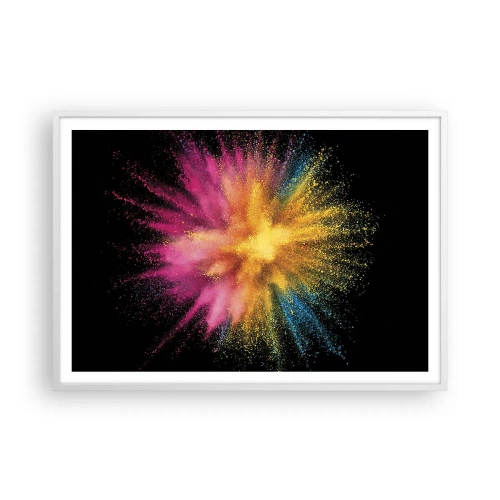 Plakat w białej ramie - Narodziny barw - 100x70 cm