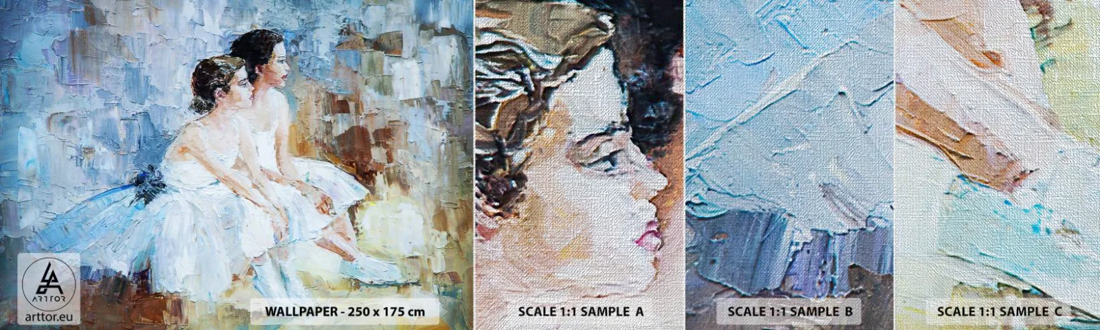 Fototapeta Próbka Premium Canvas - Odpoczynek młodych łabędzi - Baletnica, Taniec, Balet - 100x30 cm