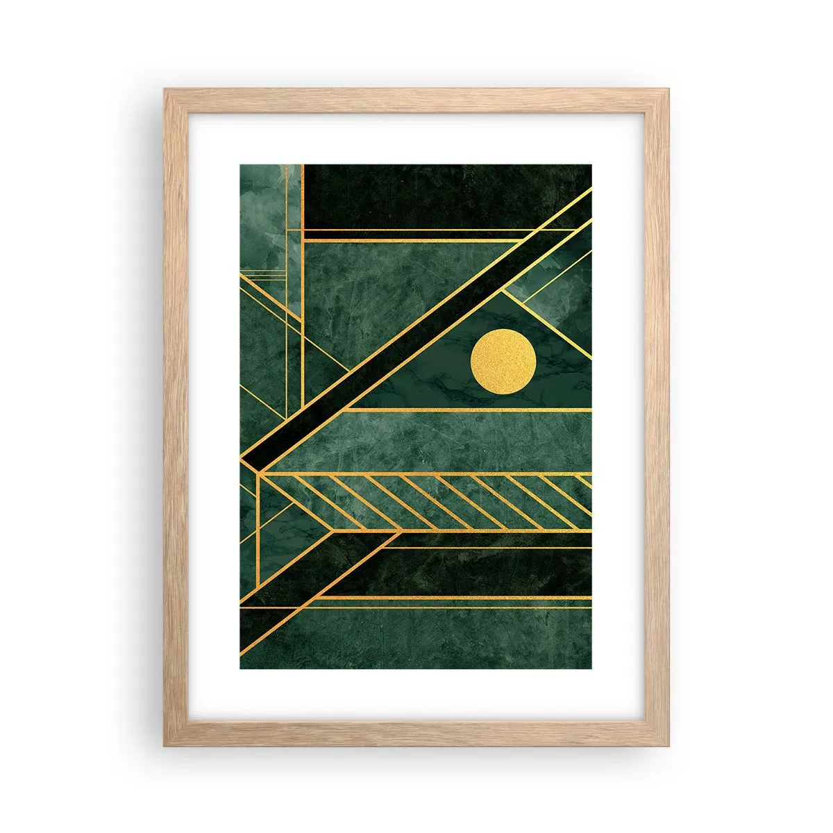 Plakat w ramie jasny dąb - Dynamika złota i lazuru - 30x40 cm