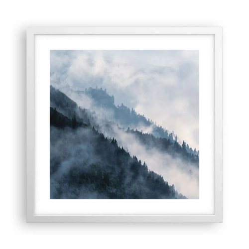 Plakat w białej ramie - Mistyka gór - 40x40 cm