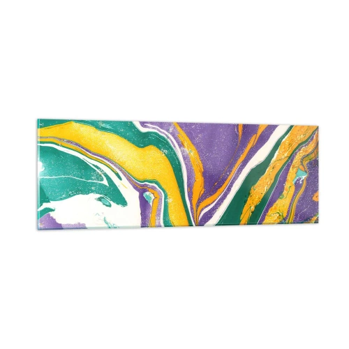 Obraz na szkle - Fale barw - 90x30 cm