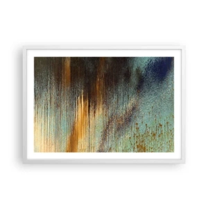 Plakat w białej ramie - Nieprzypadkowa barwna kompozycja - 70x50 cm