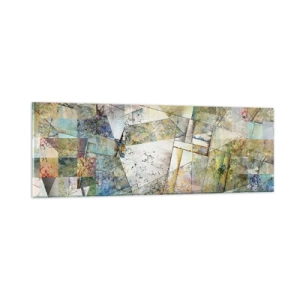 Obraz na szkle - Geometryczne przetasowanie - 90x30 cm