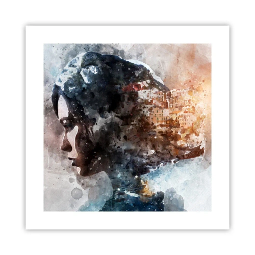 Plakat - Opowieść o dziewczynie z miastem w tle - 40x40 cm