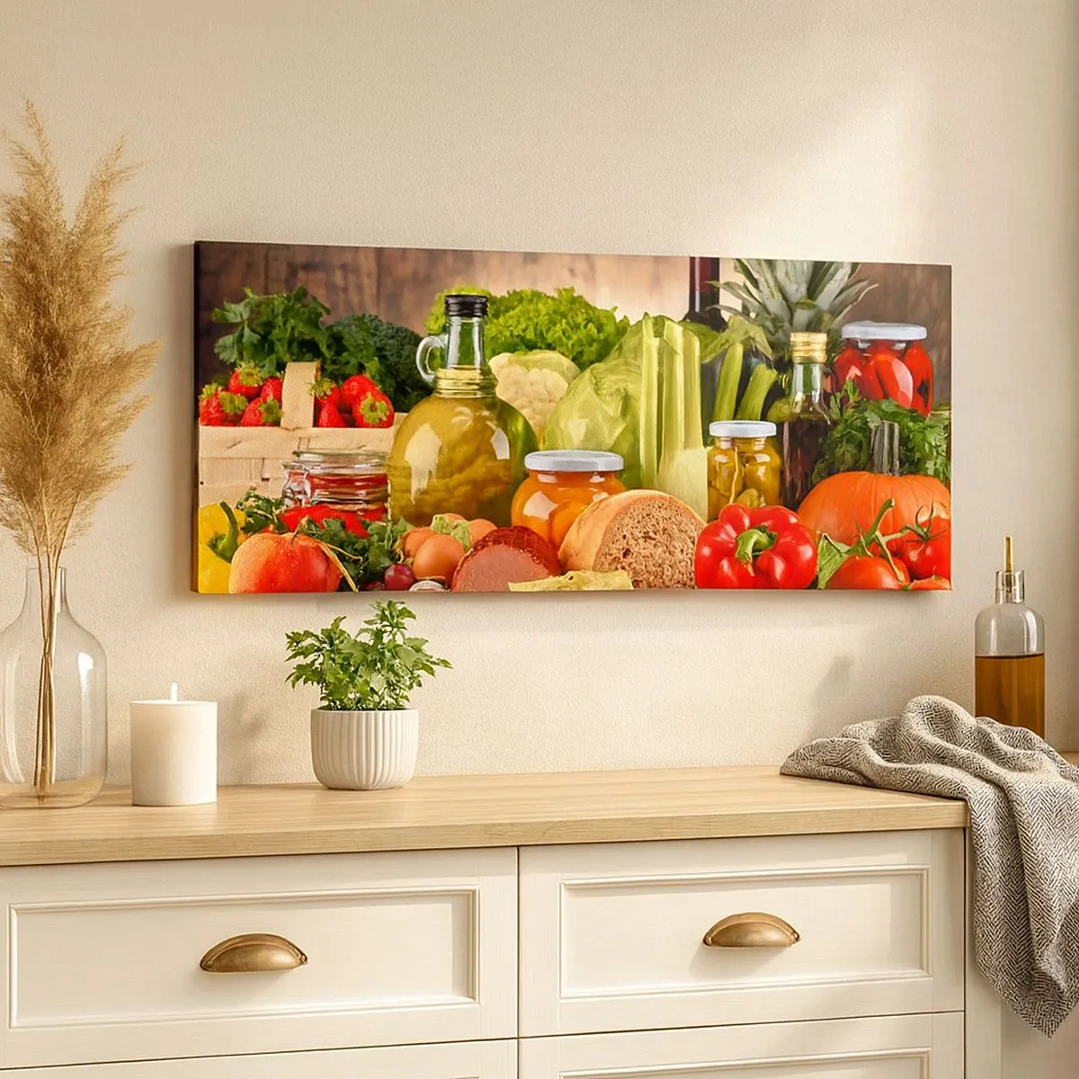 Obraz na płótnie - Wędzone, pieczone, marynowane - 100x40 cm