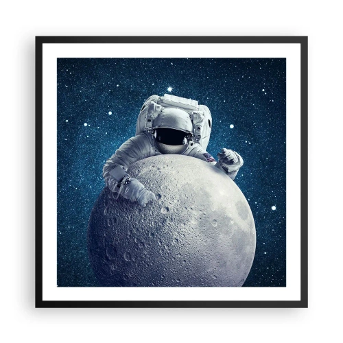 Plakat w czarnej ramie - Kosmiczny żartowniś - 60x60 cm