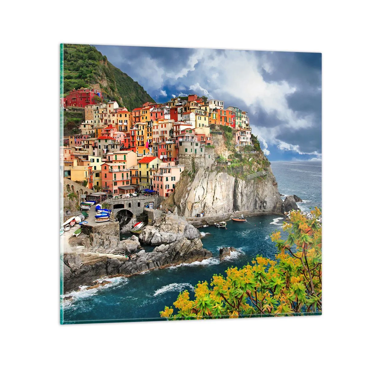 Obraz na szkle - Gromadka przytulona do skał - 40x40 cm