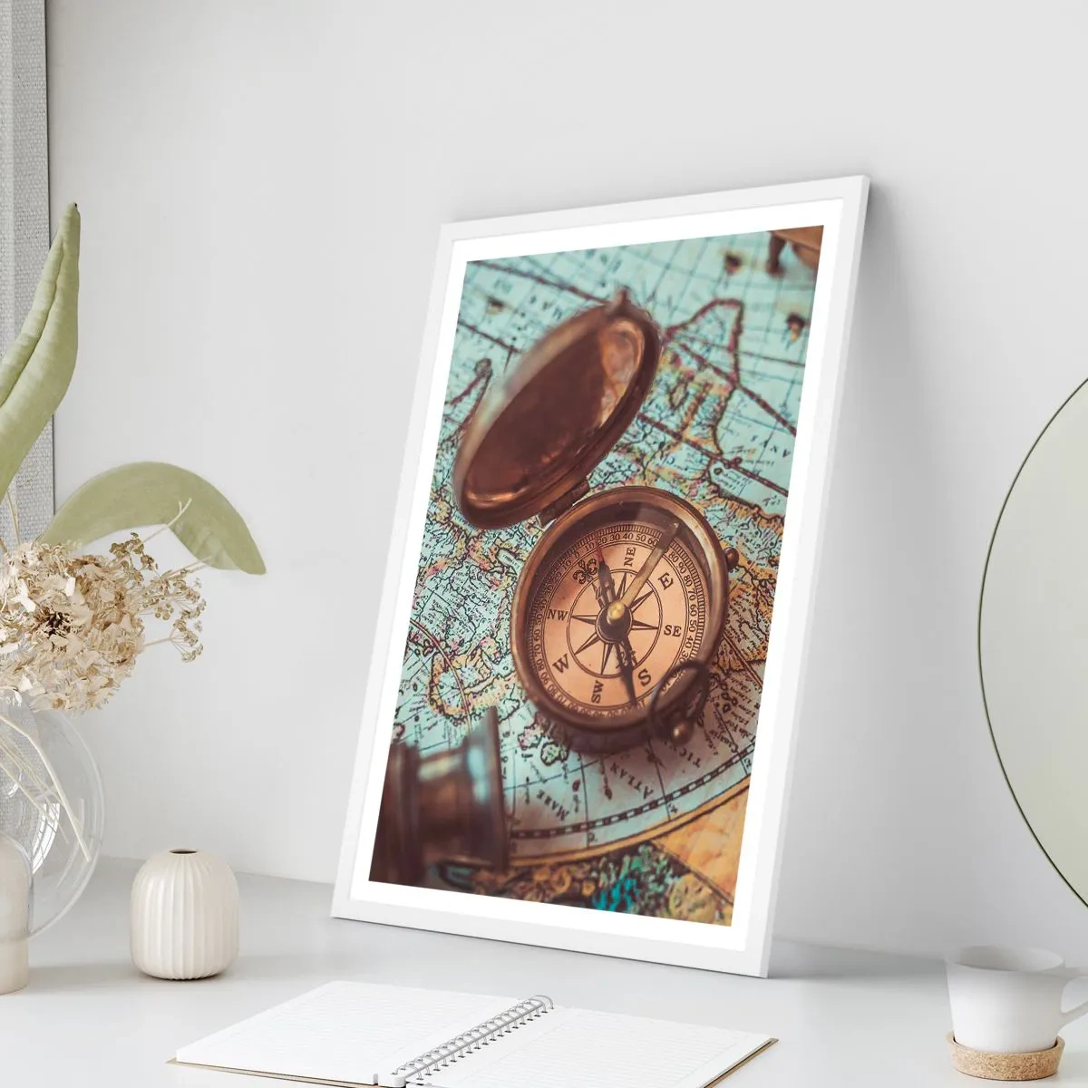 Plakat w białej ramie - Dla poszukiwacza przygód - 50x70 cm