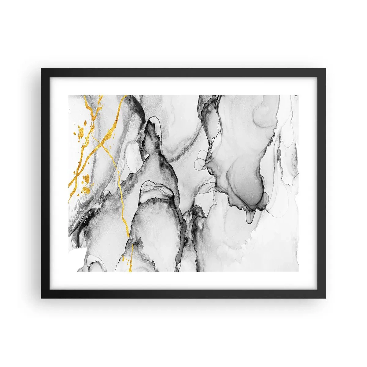 Plakat w czarnej ramie - Kompozycja z motywem złota - 50x40 cm